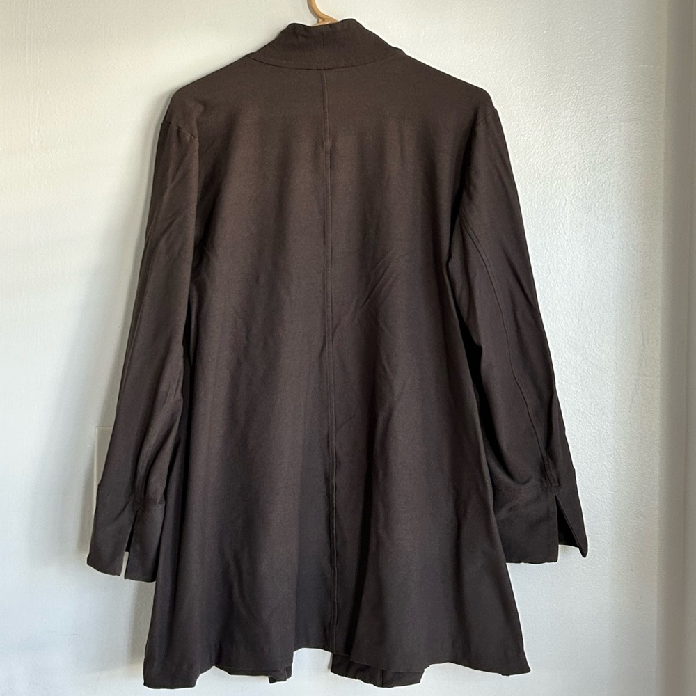 Eileen Fisher Brown Blazer Jacket Plus Size 1X Classic Career Office Casual - Picture 3 of 6